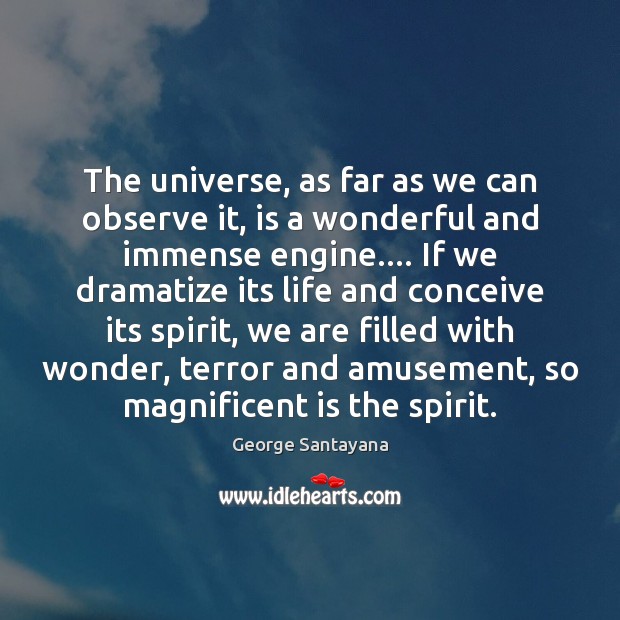 The universe, as far as we can observe it, is a wonderful Image