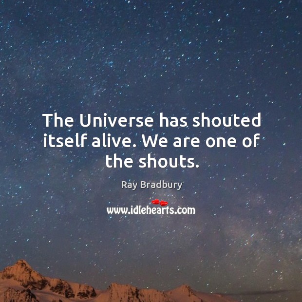 The Universe has shouted itself alive. We are one of the shouts. Image