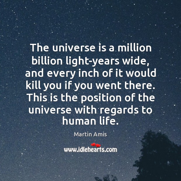 The universe is a million billion light-years wide, and every inch of Martin Amis Picture Quote