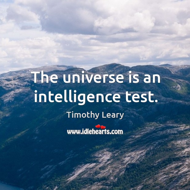 The universe is an intelligence test. Image
