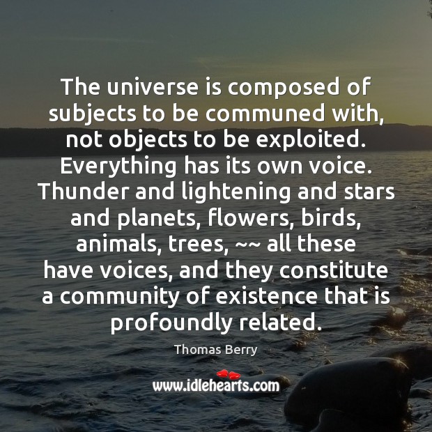 The universe is composed of subjects to be communed with, not objects Image
