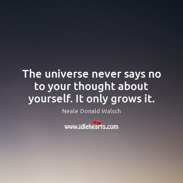 The universe never says no to your thought about yourself. It only grows it. Image