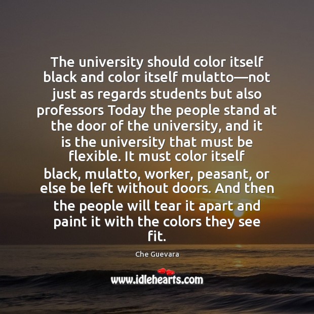 The university should color itself black and color itself mulatto—not just Che Guevara Picture Quote