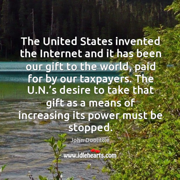 The u.n.’s desire to take that gift as a means of increasing its power must be stopped. Image