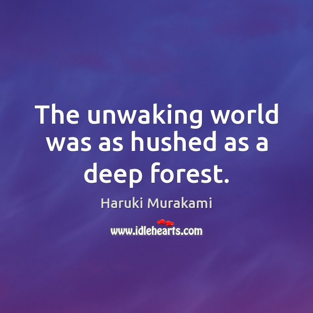 The unwaking world was as hushed as a deep forest. Image