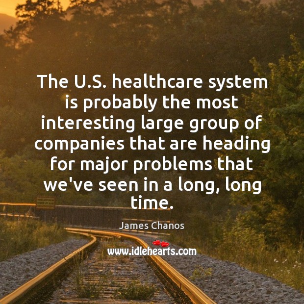 The U.S. healthcare system is probably the most interesting large group James Chanos Picture Quote