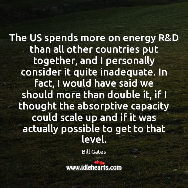 The US spends more on energy R&D than all other countries Image