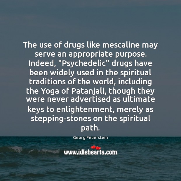 The use of drugs like mescaline may serve an appropriate purpose. Indeed, “ Image