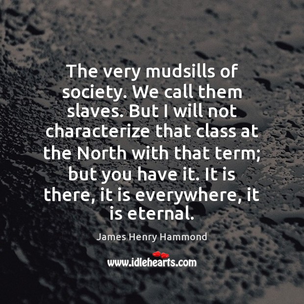 The very mudsills of society. We call them slaves. But I will James Henry Hammond Picture Quote