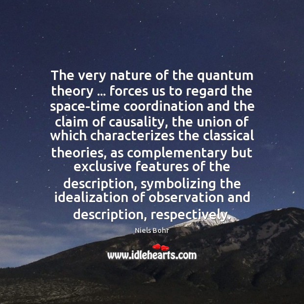 The very nature of the quantum theory … forces us to regard the Niels Bohr Picture Quote