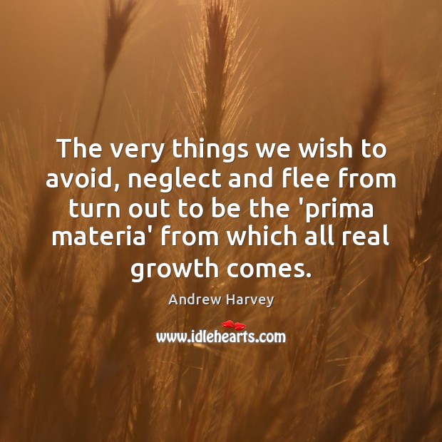 The very things we wish to avoid, neglect and flee from turn Andrew Harvey Picture Quote