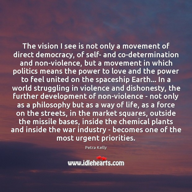 The vision I see is not only a movement of direct democracy, Determination Quotes Image