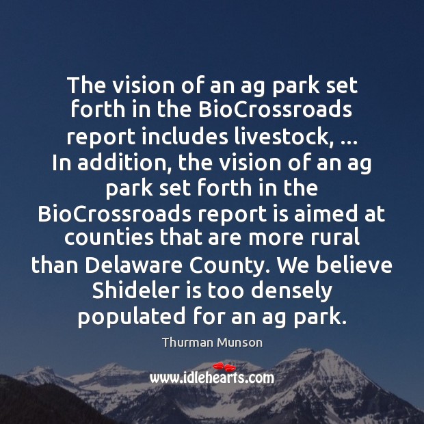 The vision of an ag park set forth in the BioCrossroads report Image