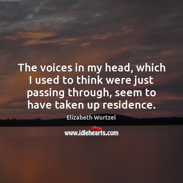The voices in my head, which I used to think were just Elizabeth Wurtzel Picture Quote