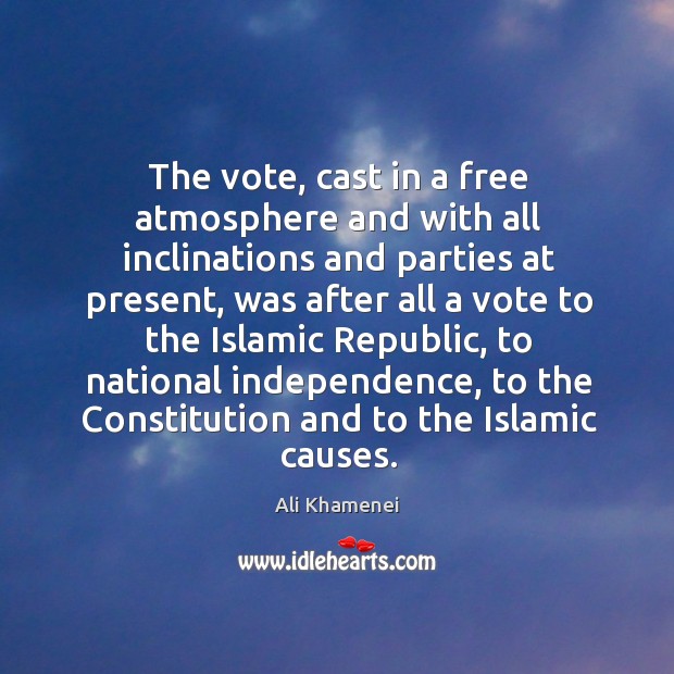 The vote, cast in a free atmosphere and with all inclinations and parties at present Image