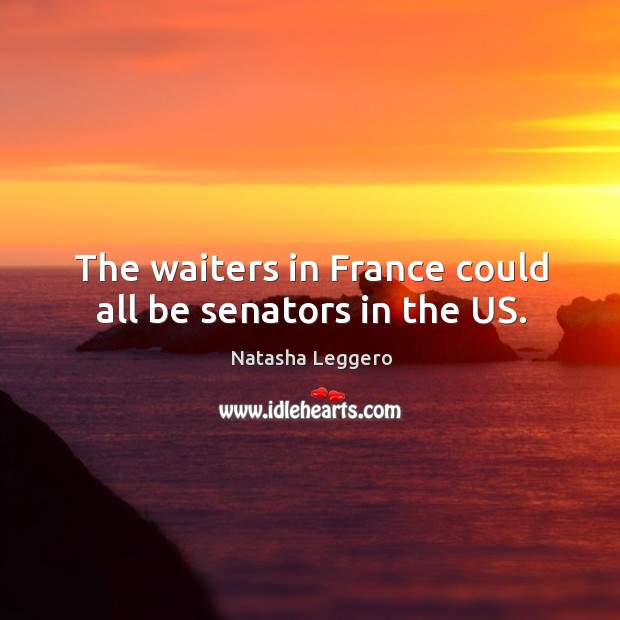 The waiters in France could all be senators in the US. Natasha Leggero Picture Quote