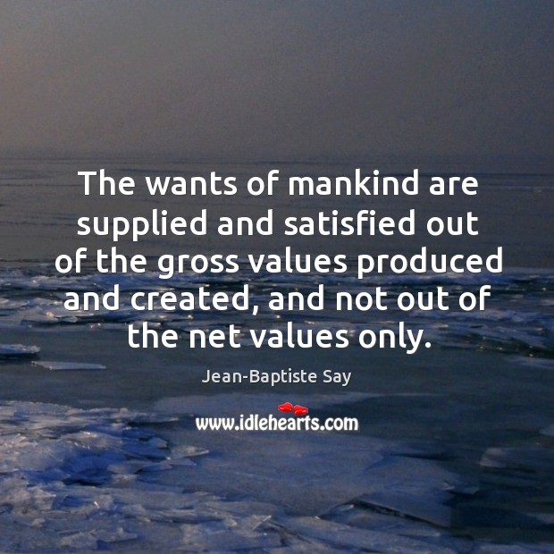 The wants of mankind are supplied and satisfied out of the gross Image