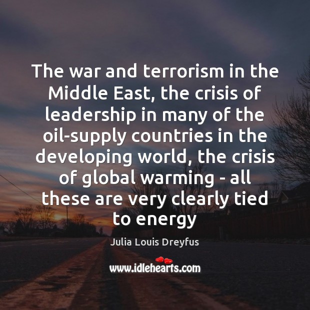 The war and terrorism in the Middle East, the crisis of leadership Julia Louis Dreyfus Picture Quote