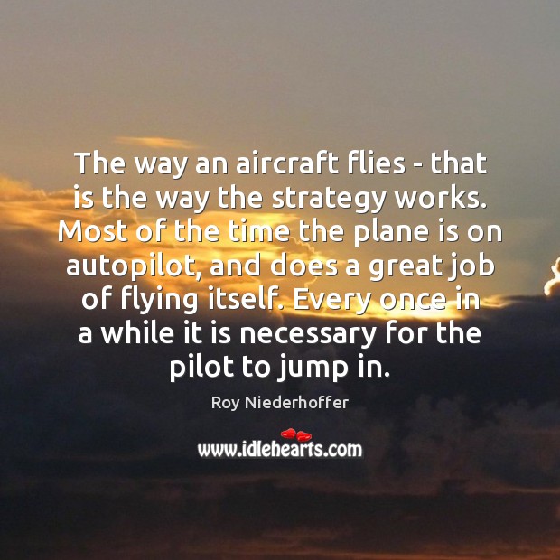 The way an aircraft flies – that is the way the strategy Image