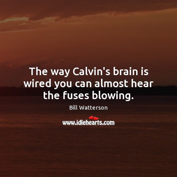 The way Calvin’s brain is wired you can almost hear the fuses blowing. Image