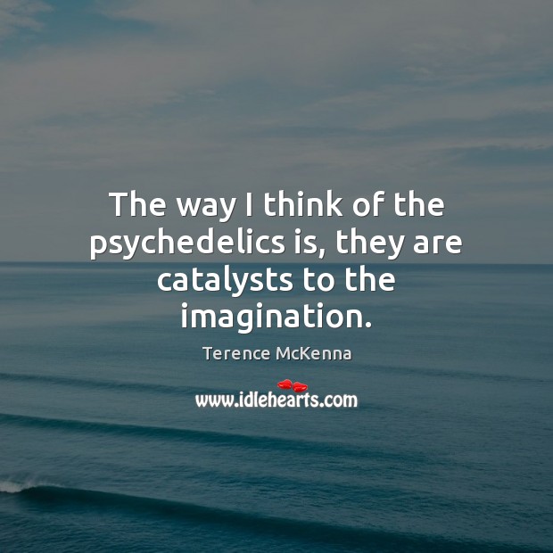 The way I think of the psychedelics is, they are catalysts to the imagination. Terence McKenna Picture Quote
