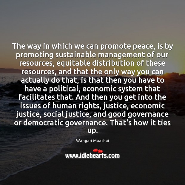 The way in which we can promote peace, is by promoting sustainable Image