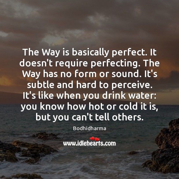 The Way is basically perfect. It doesn’t require perfecting. The Way has Image