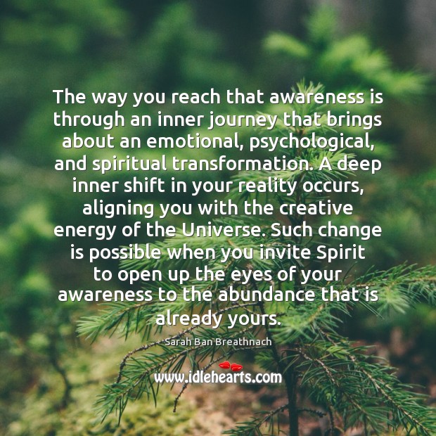 The way you reach that awareness is through an inner journey that Reality Quotes Image