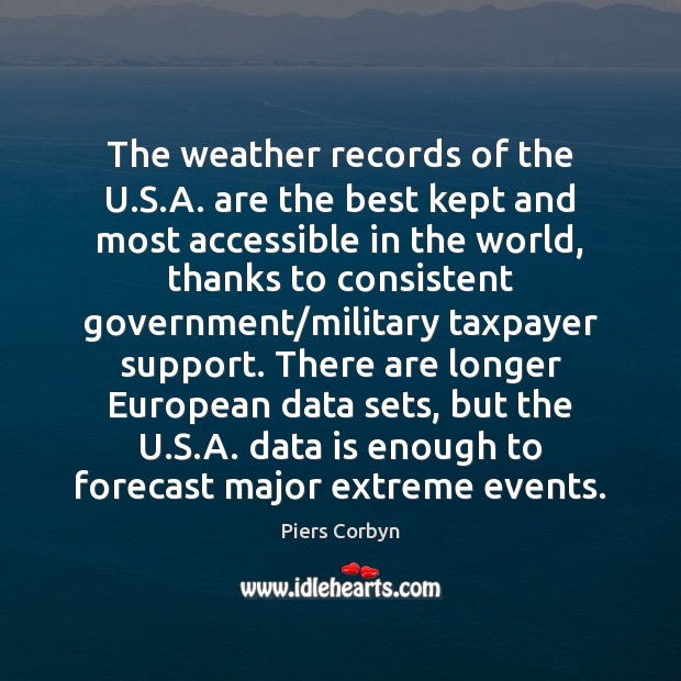 The weather records of the U.S.A. are the best kept Data Quotes Image