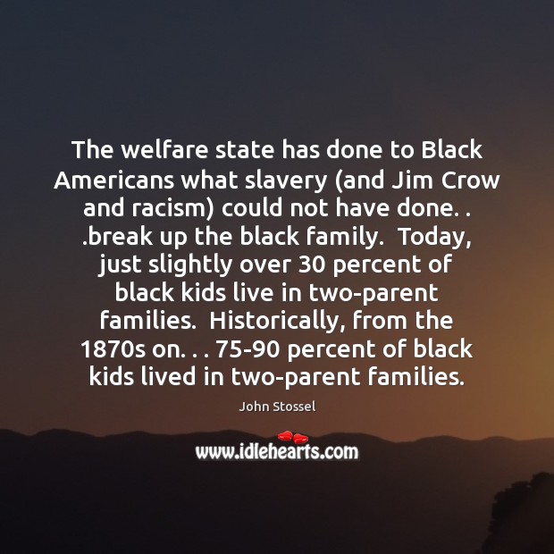 The welfare state has done to Black Americans what slavery (and Jim 