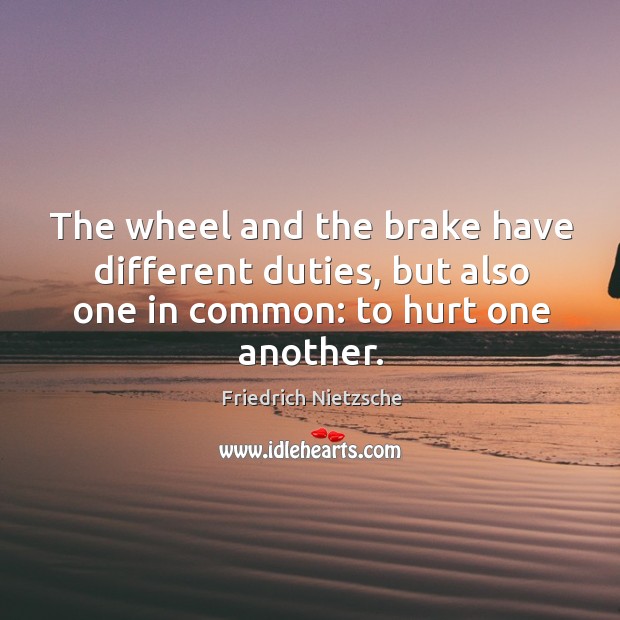The wheel and the brake have different duties, but also one in Image