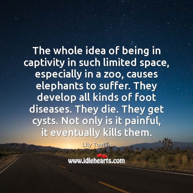 The whole idea of being in captivity in such limited space, especially Lily Tomlin Picture Quote