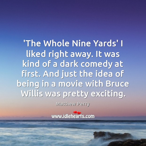 ‘The Whole Nine Yards’ I liked right away. It was kind of Matthew Perry Picture Quote