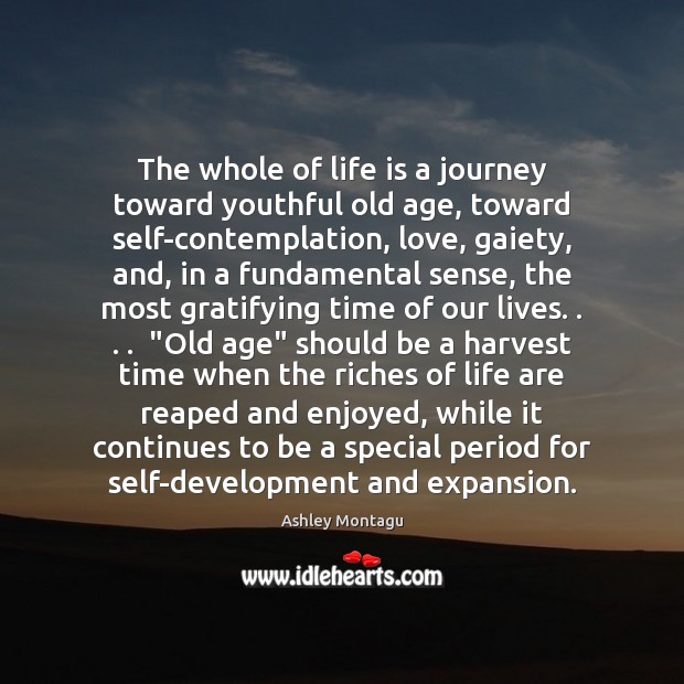 The whole of life is a journey toward youthful old age, toward Life Quotes Image