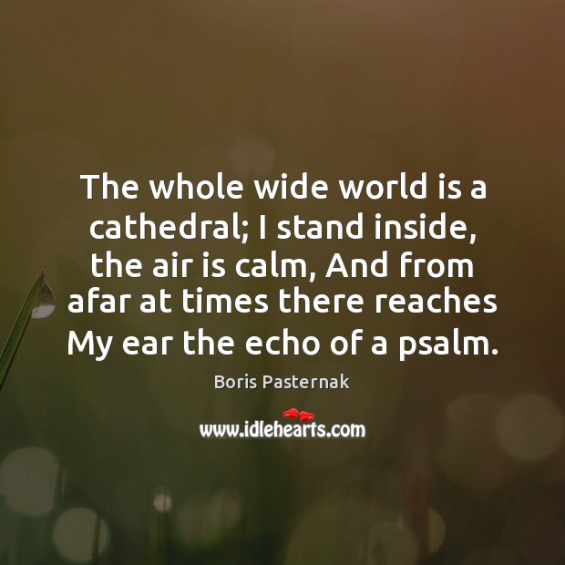 The whole wide world is a cathedral; I stand inside, the air Image