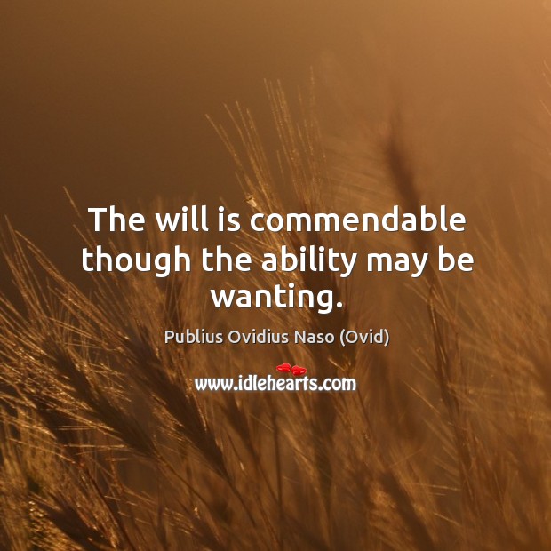 The will is commendable though the ability may be wanting. Image
