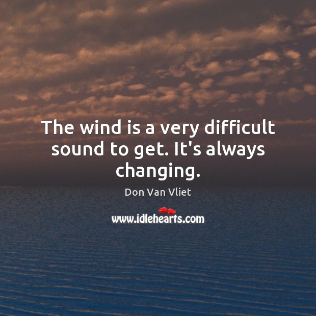 The wind is a very difficult sound to get. It’s always changing. Image