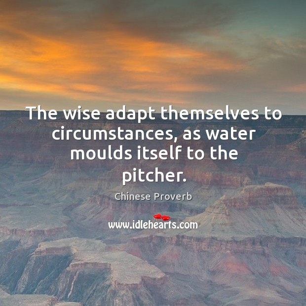The wise adapt themselves to circumstances, as water moulds itself to the pitcher. Image
