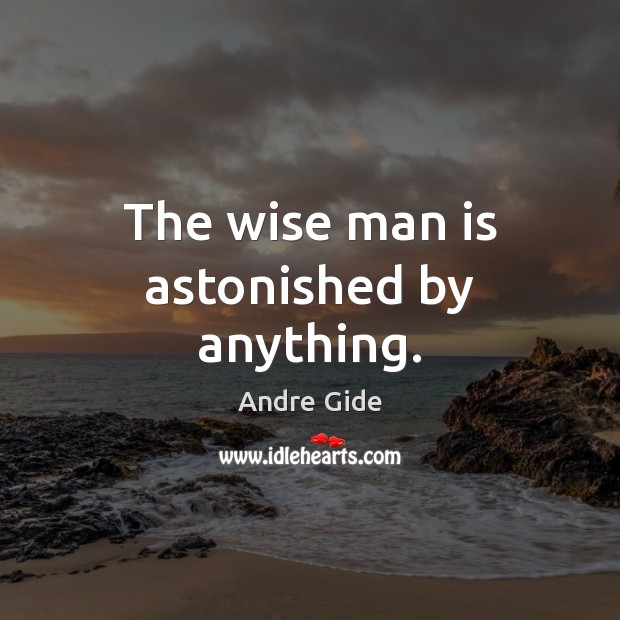 The wise man is astonished by anything. Andre Gide Picture Quote