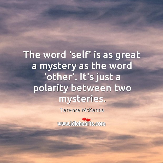 The word ‘self’ is as great a mystery as the word ‘other’. Terence McKenna Picture Quote