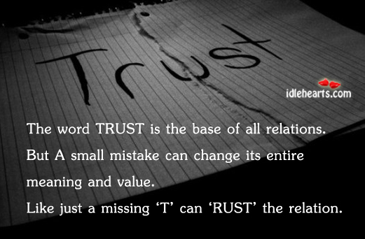 The word trust is the base of Trust Quotes Image