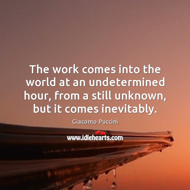 The work comes into the world at an undetermined hour, from a Image