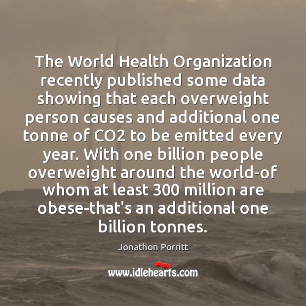 The World Health Organization recently published some data showing that each overweight Image