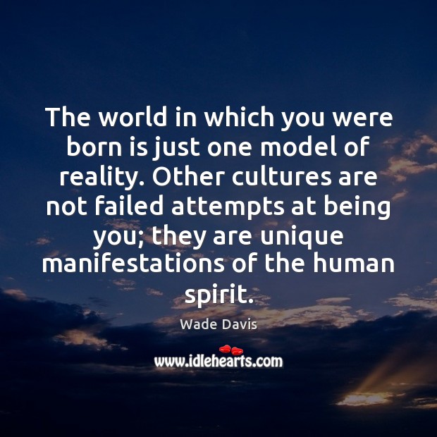 The world in which you were born is just one model of Wade Davis Picture Quote
