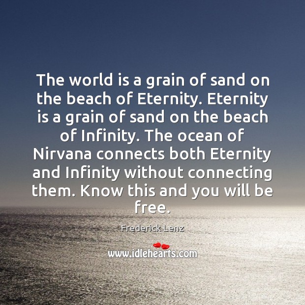 The world is a grain of sand on the beach of Eternity. Image