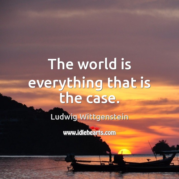 The world is everything that is the case. Ludwig Wittgenstein Picture Quote