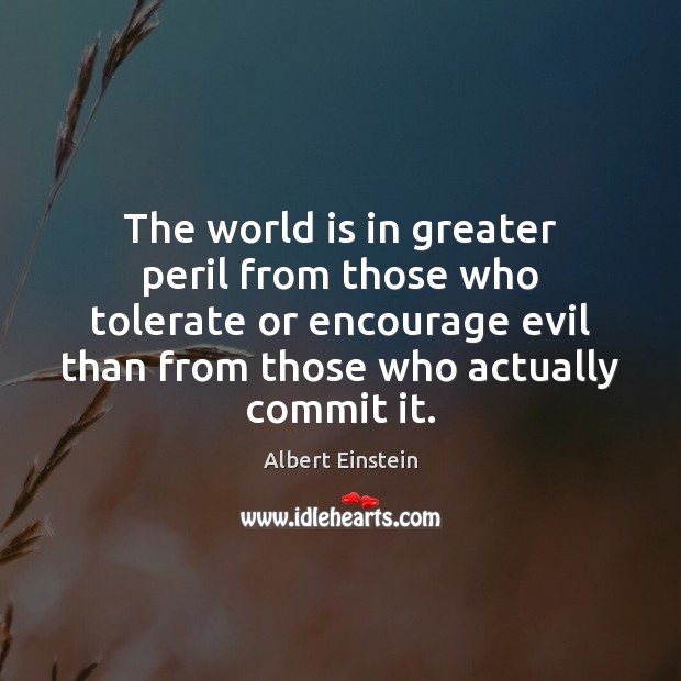 The world is in greater peril from those who tolerate or encourage Image