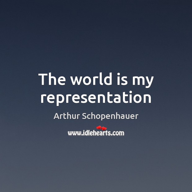 The world is my representation Arthur Schopenhauer Picture Quote