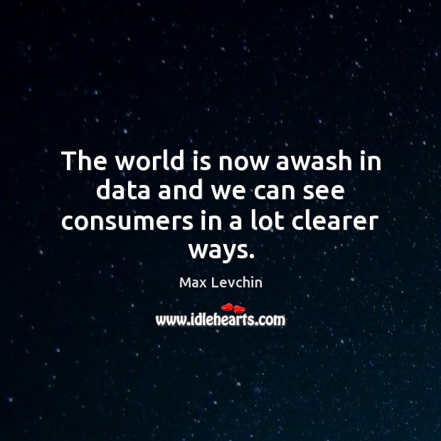 The world is now awash in data and we can see consumers in a lot clearer ways. Max Levchin Picture Quote