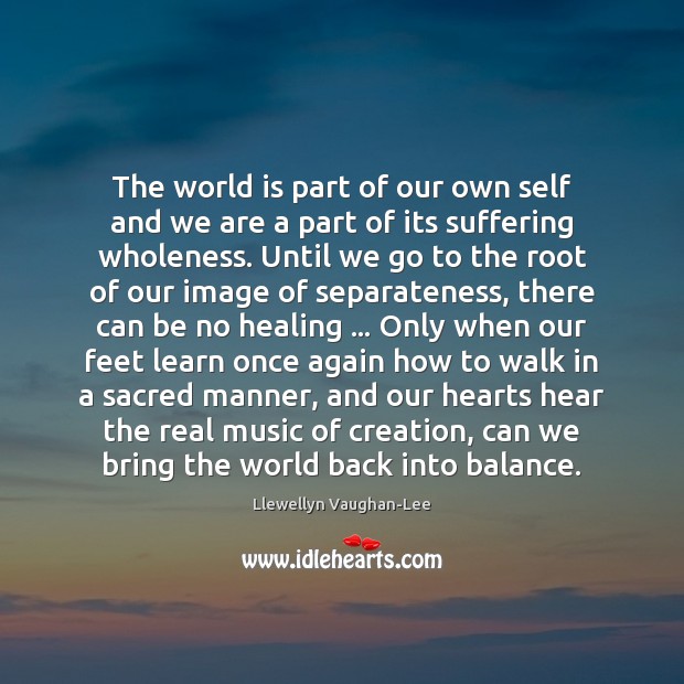 The world is part of our own self and we are a Llewellyn Vaughan-Lee Picture Quote
